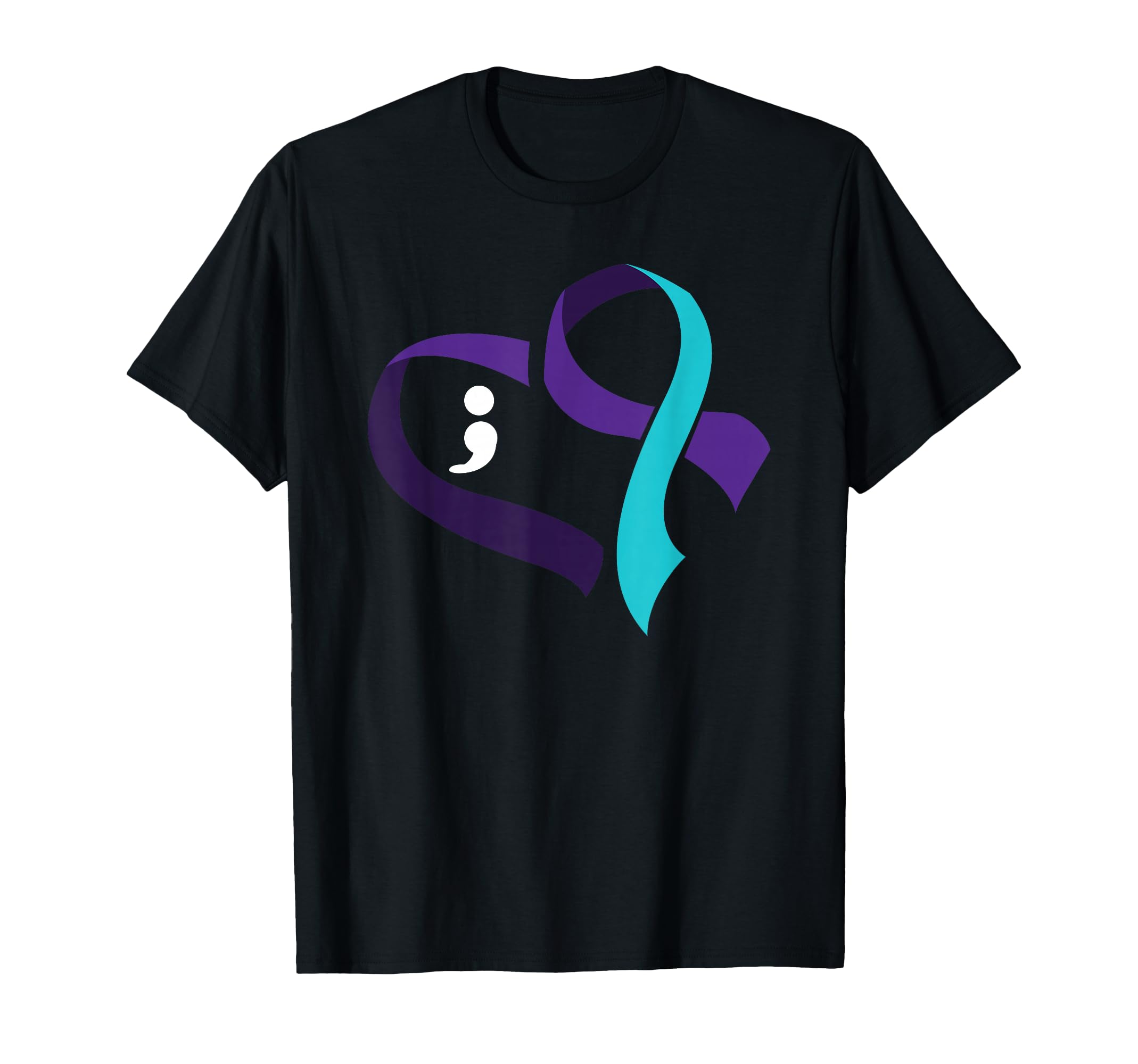 Suicide Prevention Heart Semicolon T-Shirt - Fun Novelty Design for Adults - T-Shirt, Sweatshirt, Hoodie