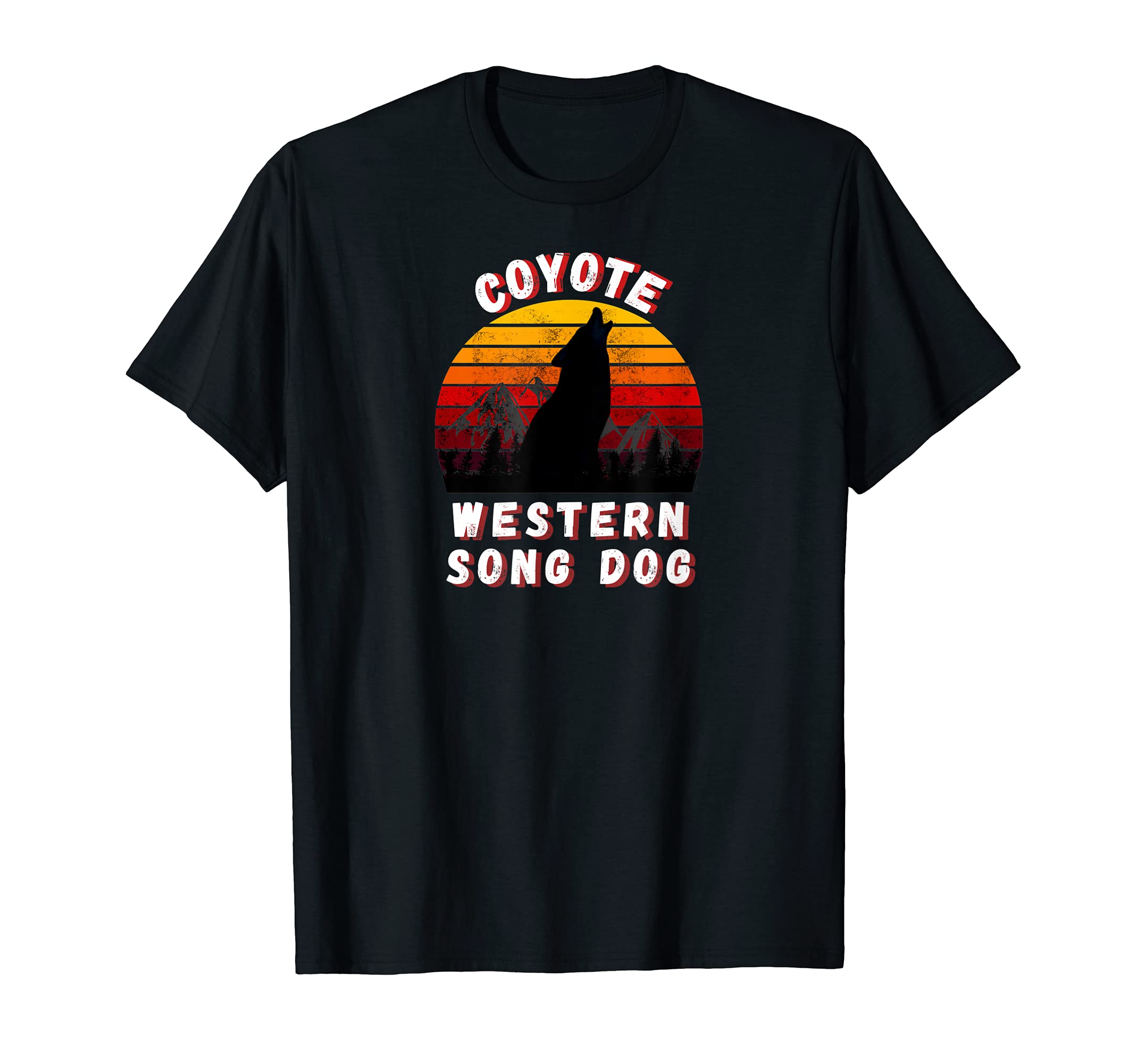 Coyote Western Song Dog Sunset T-Shirt - Aesthetic Graphic Men Women - T-Shirt, Sweatshirt, Hoodie