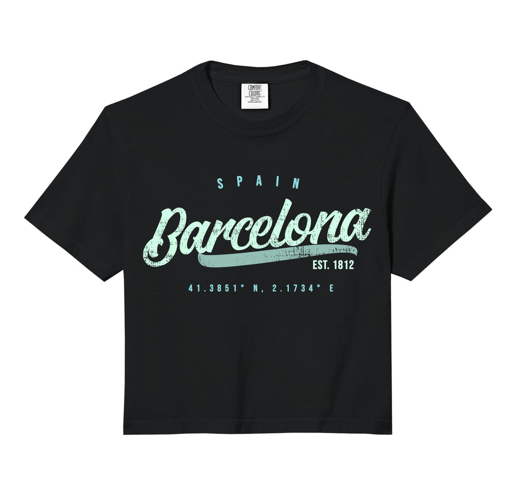Barcelona Spain Travel Comfort Colors Hoodie - Minimalist Print Men Women - T-Shirt, Sweatshirt, Hoodie