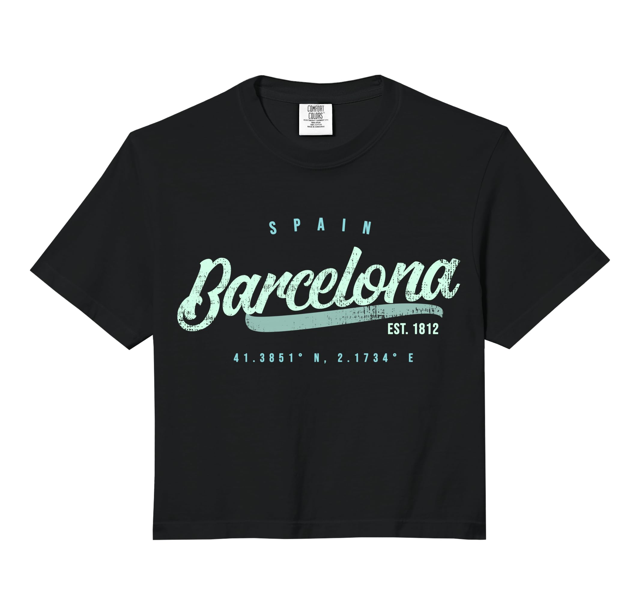 Barcelona Spain Travel Comfort Colors Hoodie - Minimalist Print Men Women - T-Shirt, Sweatshirt, Hoodie