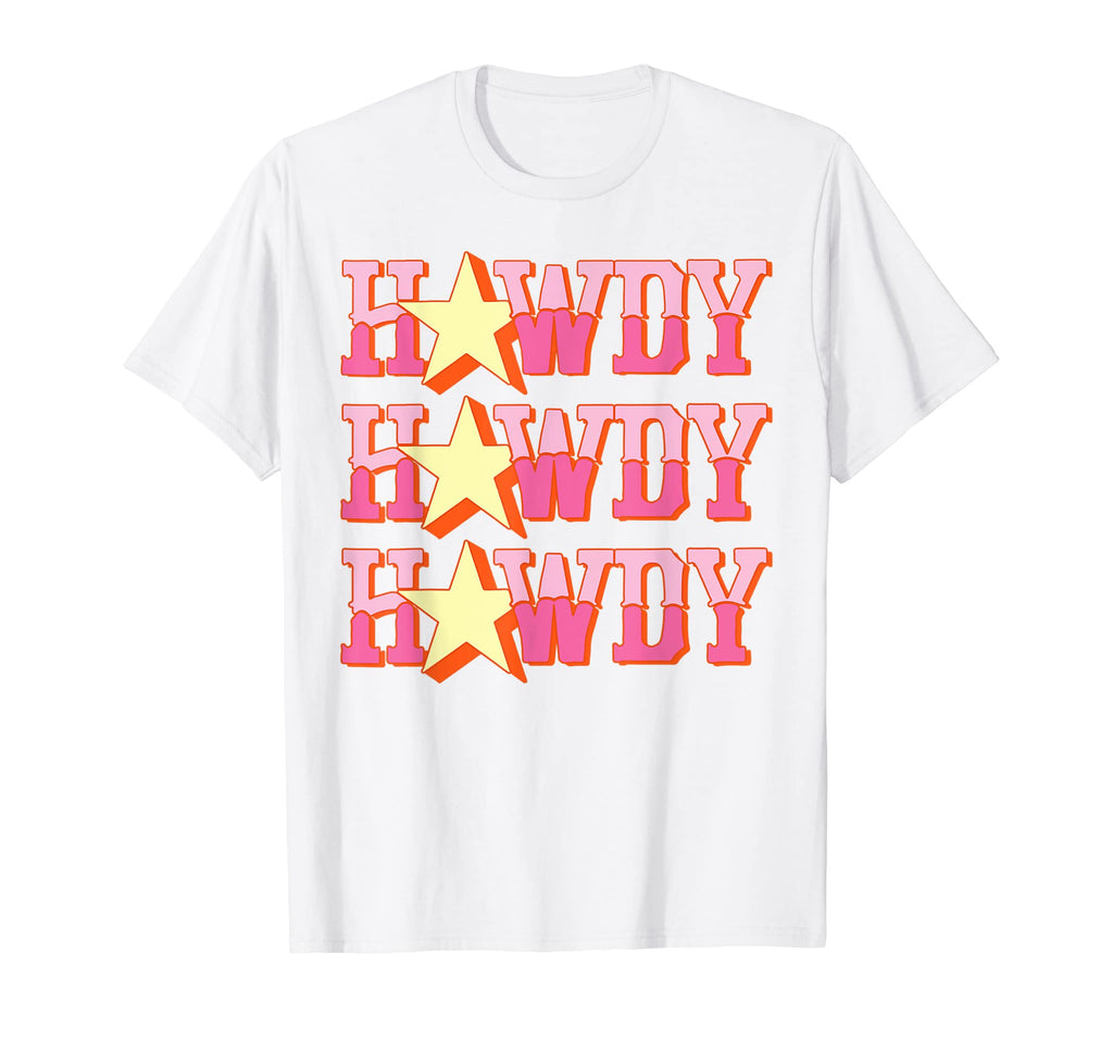 White Howdy Rodeo Western Country T-Shirt - Custom Art Print for Adults - T-Shirt, Sweatshirt, Hoodie