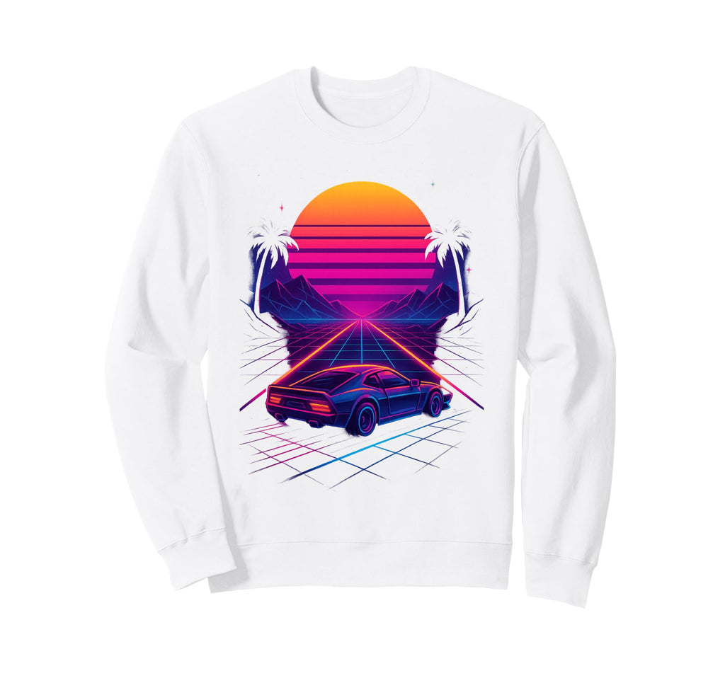 80S Synthwave Sweatshirt - Graphic Print Men Women - T-Shirt, Sweatshirt, Hoodie