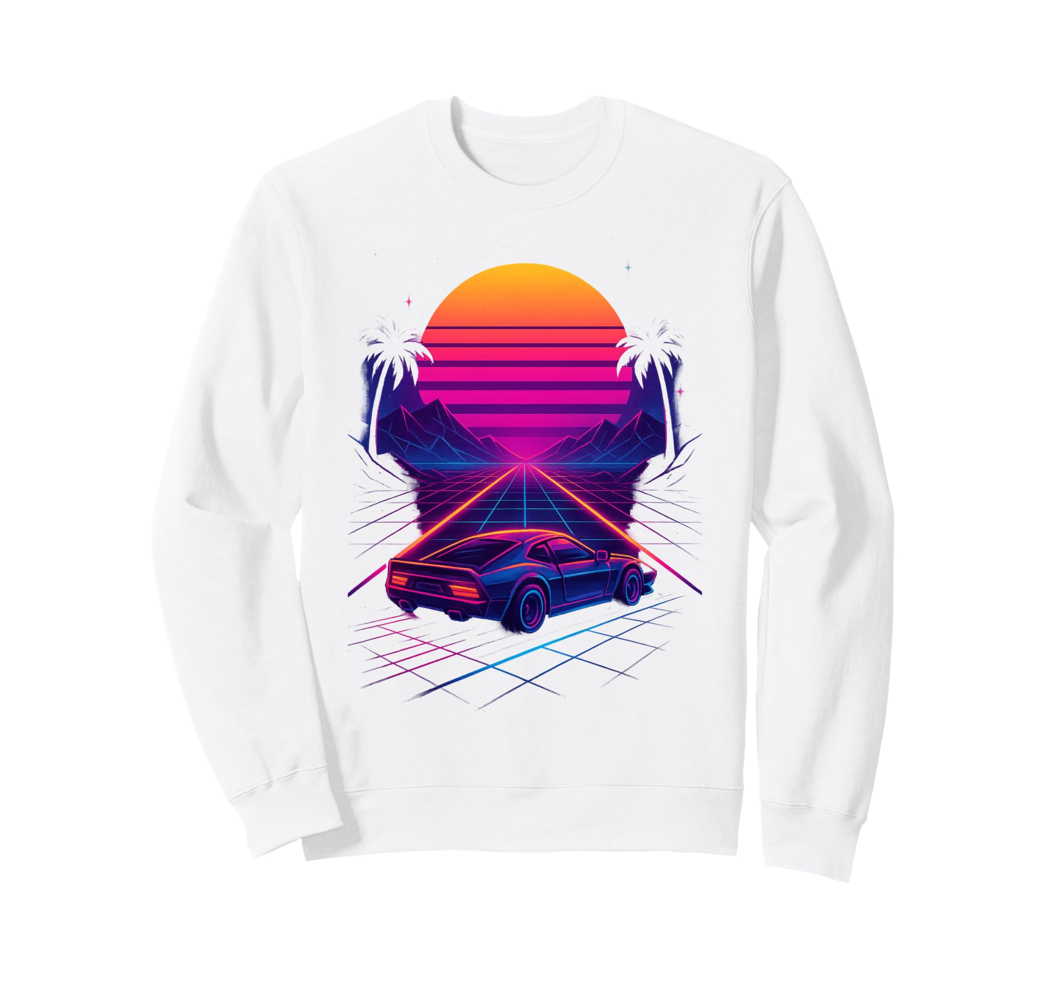 80S Synthwave Sweatshirt - Graphic Print Men Women - T-Shirt, Sweatshirt, Hoodie