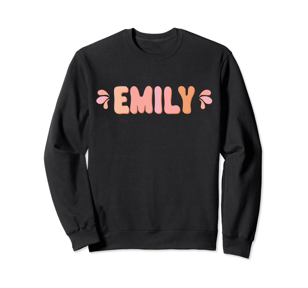 My First Name Is Emily Eighties Sweatshirt - Unique Graphic for Adults - T-Shirt, Sweatshirt, Hoodie