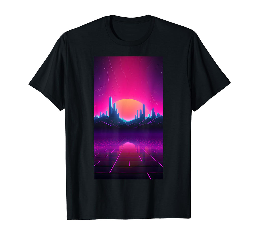 Synthwave City Retrowave 80S T-Shirt - Casual Everyday Wear Men Women - T-Shirt, Sweatshirt, Hoodie