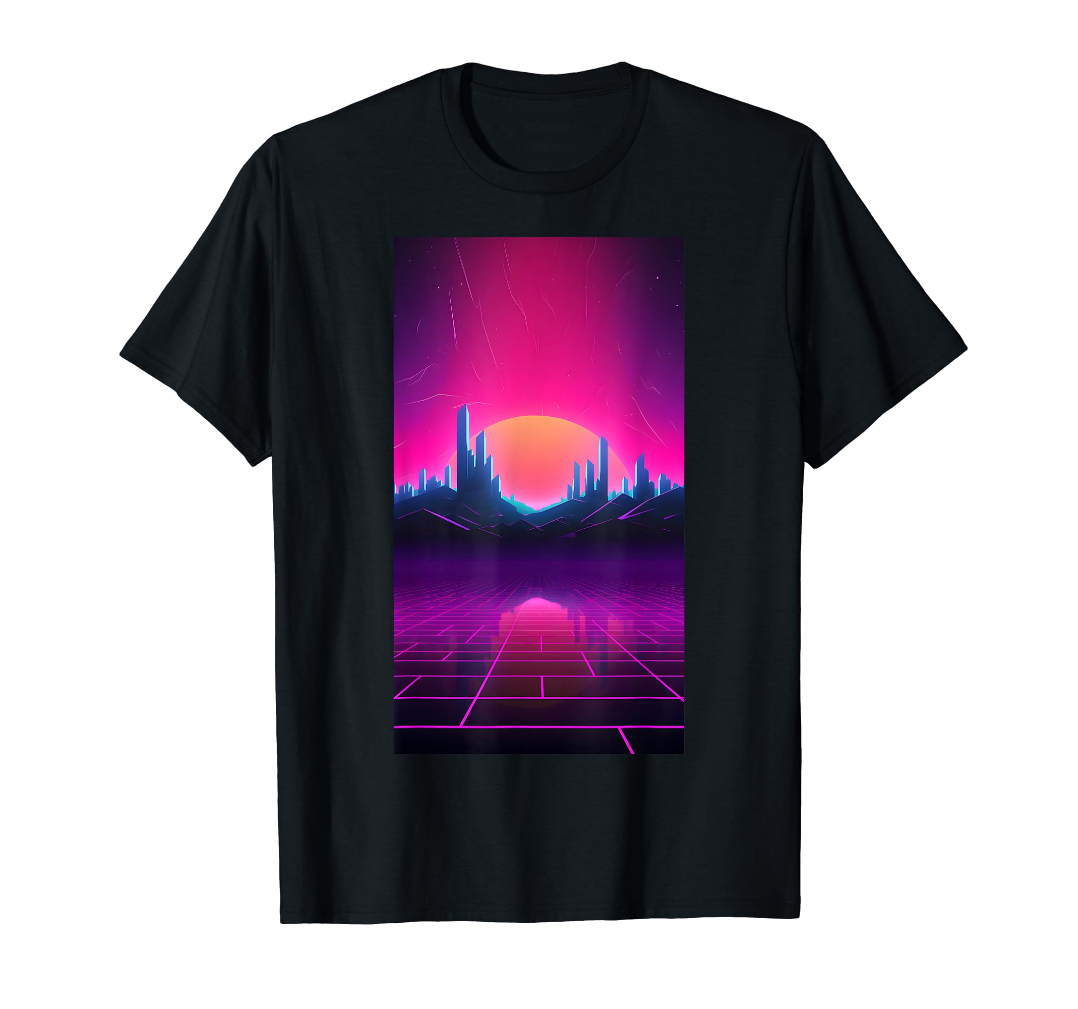 Synthwave City Retrowave 80S T-Shirt - Casual Everyday Wear Men Women - T-Shirt, Sweatshirt, Hoodie