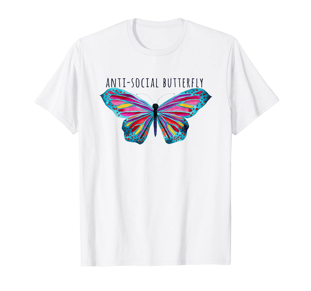 Antisocial Butterfly Watercolor T-Shirt - Custom Art Print Men Women - T-Shirt, Sweatshirt, Hoodie