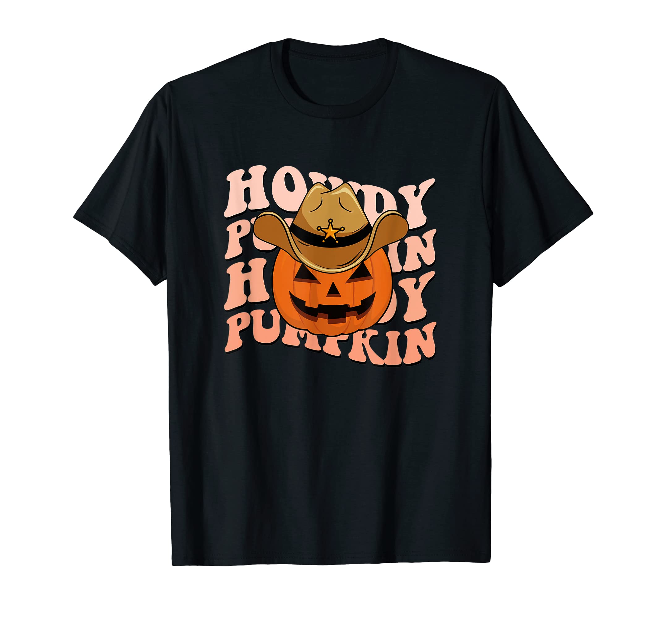Howdy Pumpkin Fall Autumn Western Halloween T-Shirt - Graphic Print Unisex - T-Shirt, Sweatshirt, Hoodie
