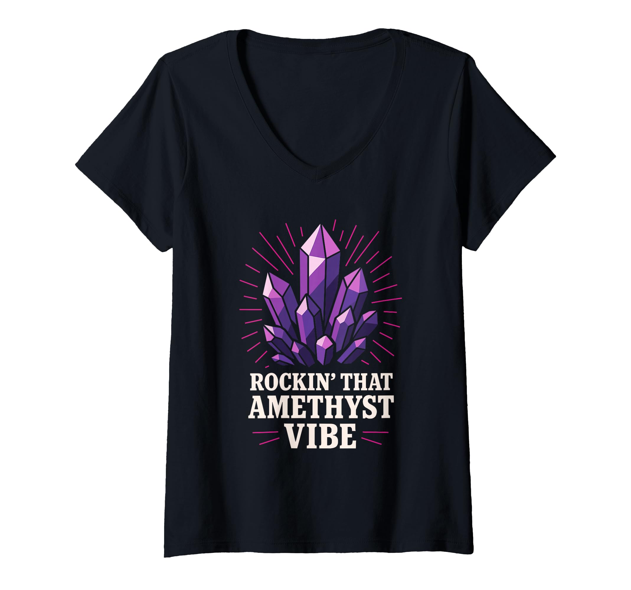 Womens Amethyst Addict Healing T-Shirt - Minimalist Print for Adults - T-Shirt, Sweatshirt, Hoodie