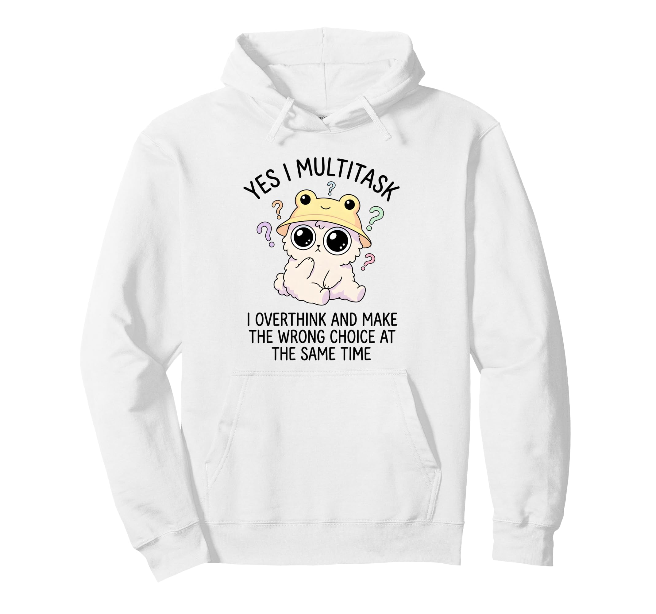 Funny Overthinker Multitasking Kawaii Hoodie - Minimalist Print for Adults - T-Shirt, Sweatshirt, Hoodie