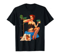Pin Up Redhead Beauty Lingerie Parrot T-Shirt - Unique Graphic Unisex - T-Shirt, Sweatshirt, Hoodie