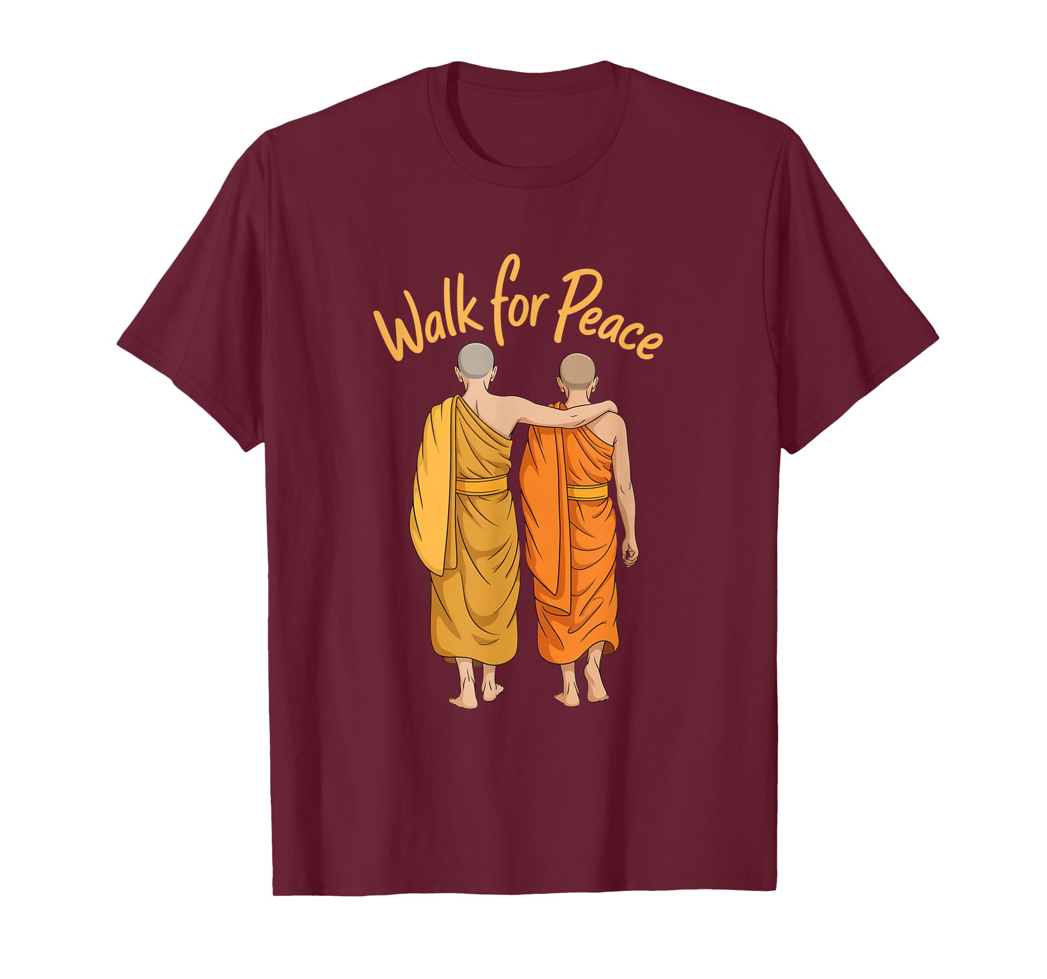 Buddhist Monks Walk Peace Mindfulness T-Shirt - Unique Graphic for Adults - T-Shirt, Sweatshirt, Hoodie