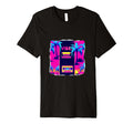 80S Neon Geometric Art Sunset Cassette T-Shirt - Graphic Print Men Women - T-Shirt, Sweatshirt, Hoodie