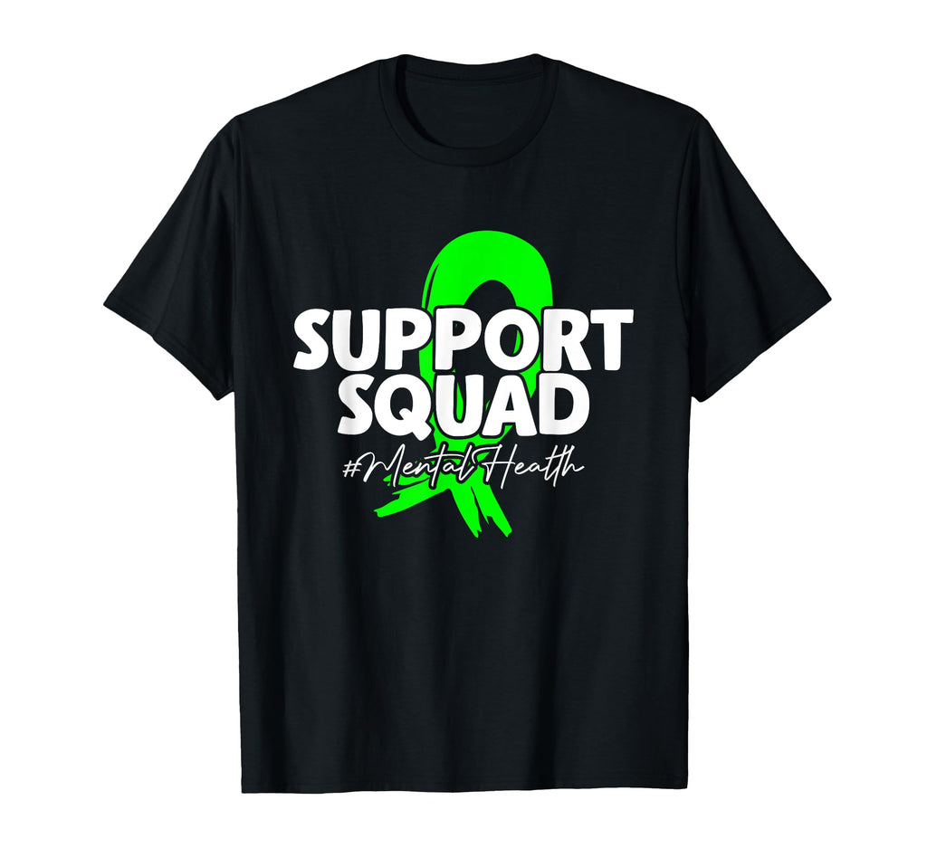 Awareness Lime Green Ribbon Support Squad T-Shirt - Novelty Apparel Unisex - T-Shirt, Sweatshirt, Hoodie