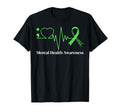 Semicolon Heart Beat Green Ribbon T-Shirt - Novelty Apparel for Adults - T-Shirt, Sweatshirt, Hoodie