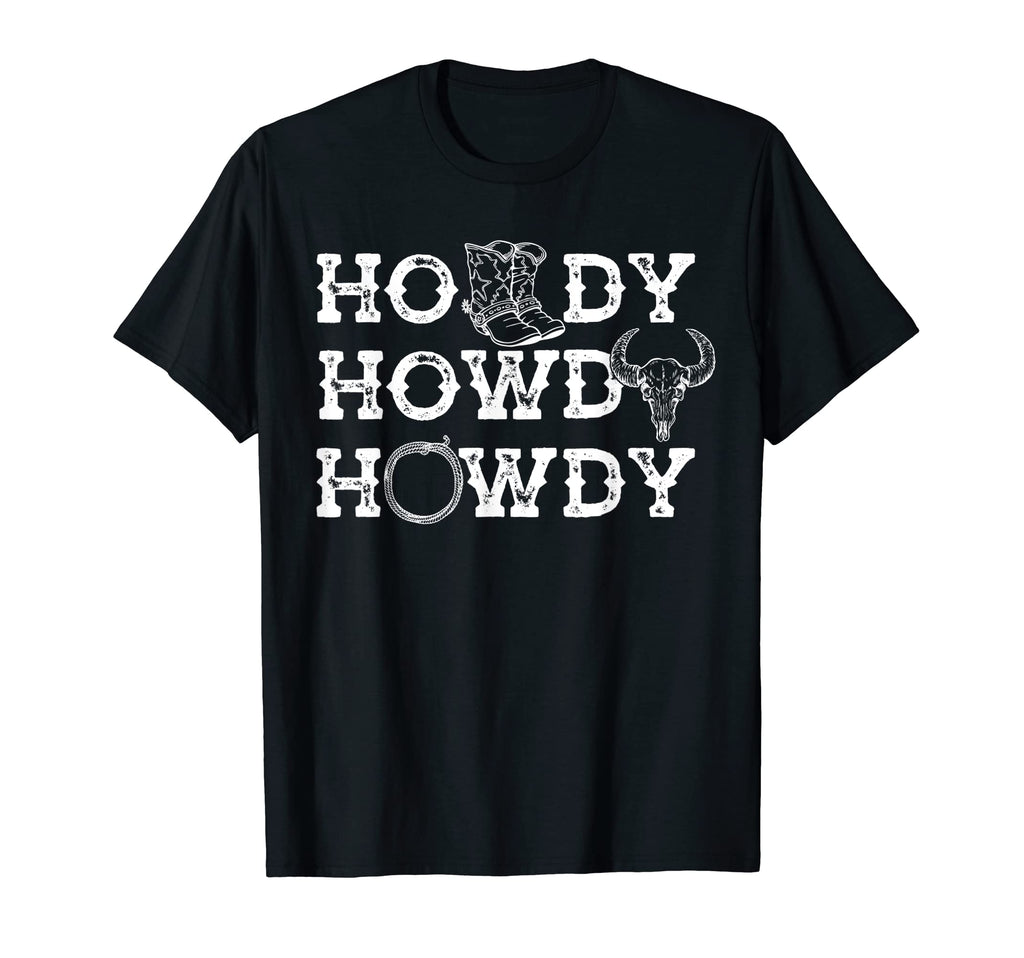 Howdy Bull Skull Western Country T-Shirt - Trendy Graphic Unisex - T-Shirt, Sweatshirt, Hoodie