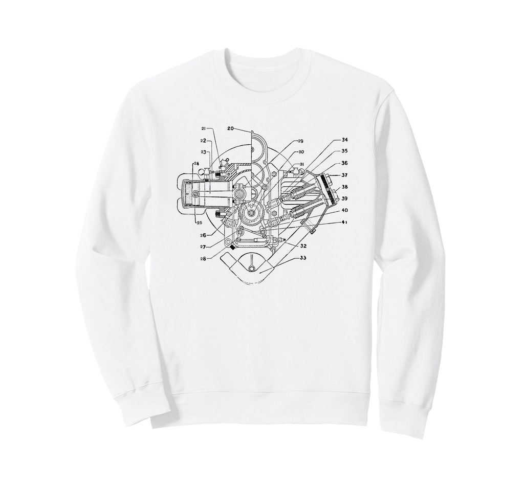 Motorcycle Diagram Douglas Sweatshirt - Minimalist Print for Adults - T-Shirt, Sweatshirt, Hoodie