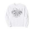Motorcycle Diagram Douglas Sweatshirt - Minimalist Print for Adults - T-Shirt, Sweatshirt, Hoodie