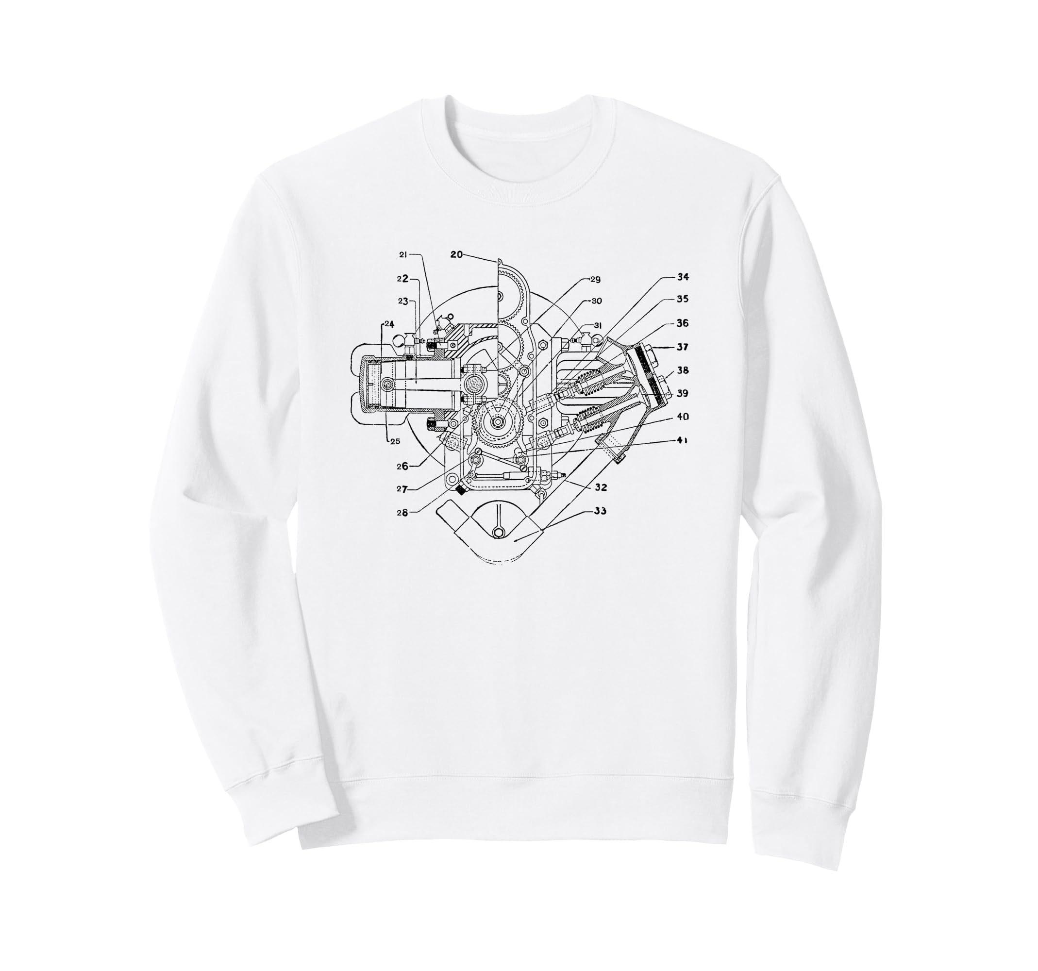 Motorcycle Diagram Douglas Sweatshirt - Minimalist Print for Adults - T-Shirt, Sweatshirt, Hoodie