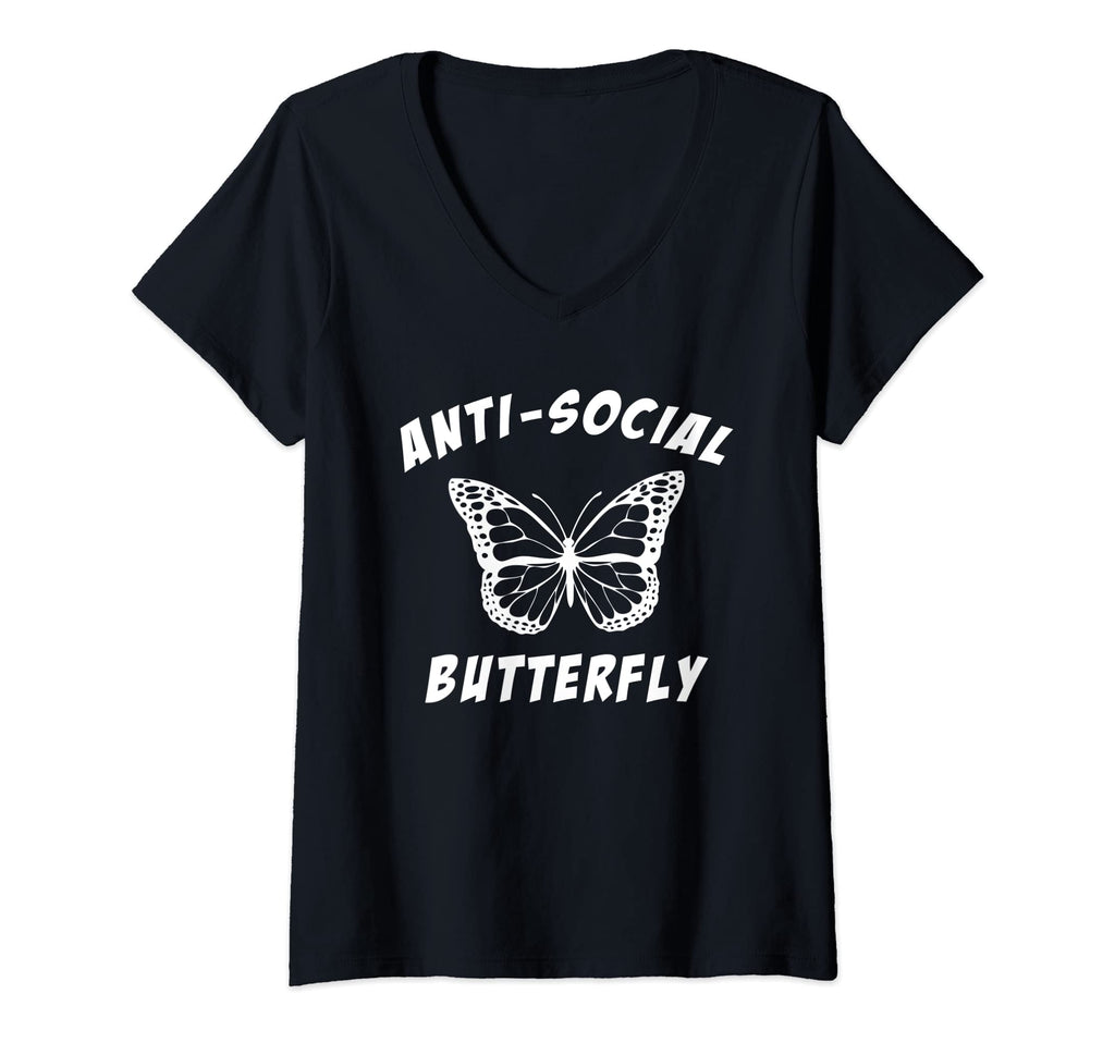 Womens Anti Social Butterfly Funny T-Shirt - Streetwear Style for Adults - T-Shirt, Sweatshirt, Hoodie
