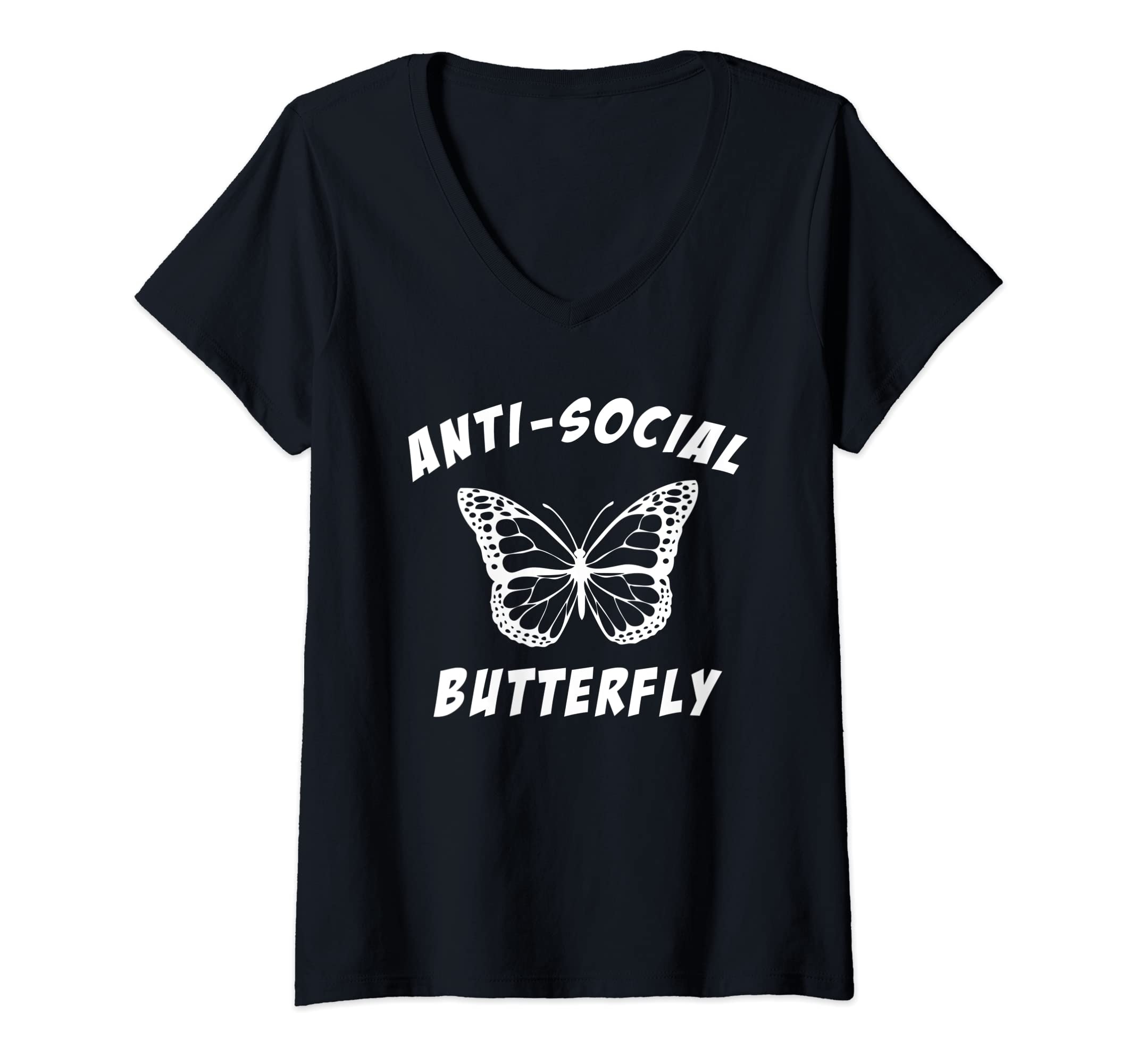 Womens Anti Social Butterfly Funny T-Shirt - Streetwear Style for Adults - T-Shirt, Sweatshirt, Hoodie