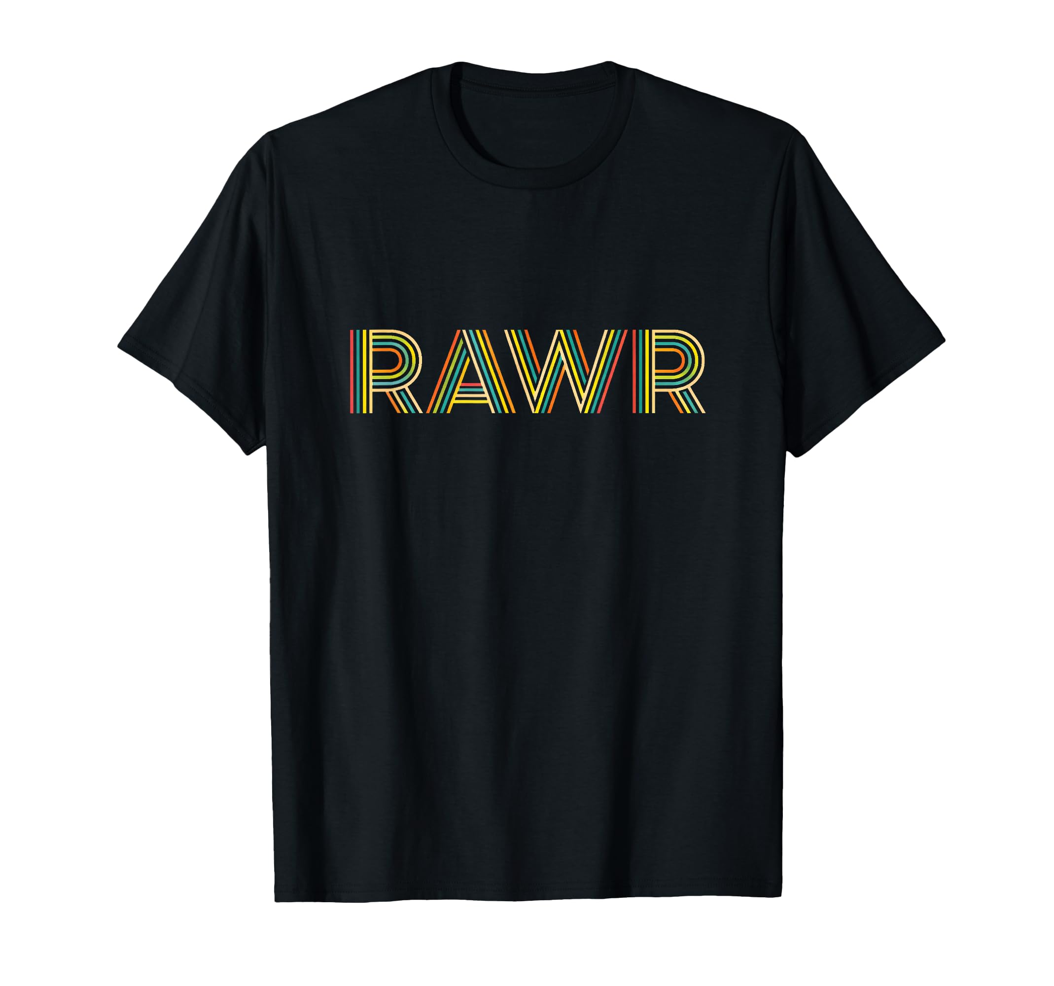 Dinosaur Fun Rawr Striped Typography T-Shirt - Casual Everyday Wear Unisex - T-Shirt, Sweatshirt, Hoodie