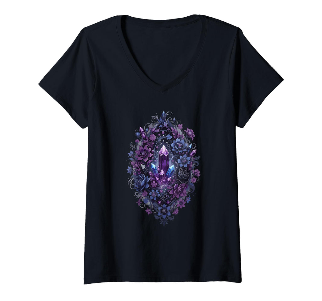 Womens Purple Crystal Bouquet T-Shirt - Fun Novelty Design Men Women - T-Shirt, Sweatshirt, Hoodie
