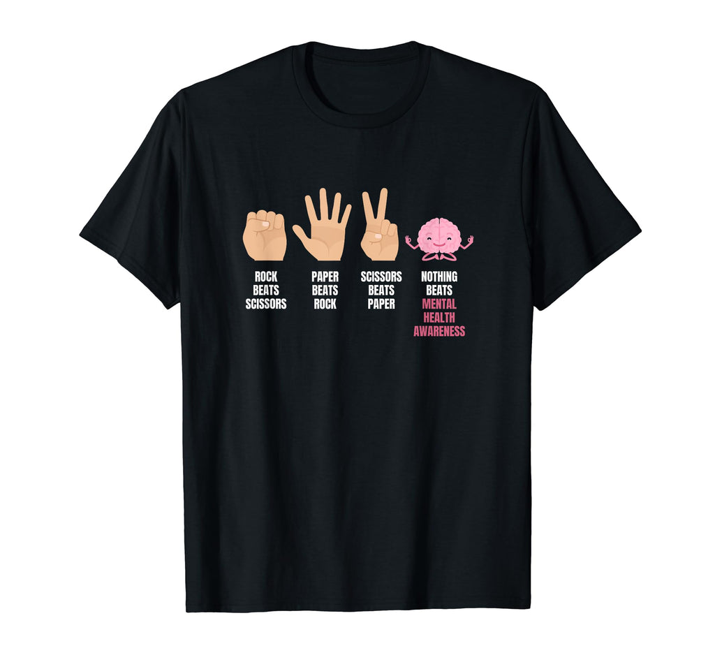 Scissors Rock Paper Mental Health T-Shirt - Graphic Print Men Women - T-Shirt, Sweatshirt, Hoodie