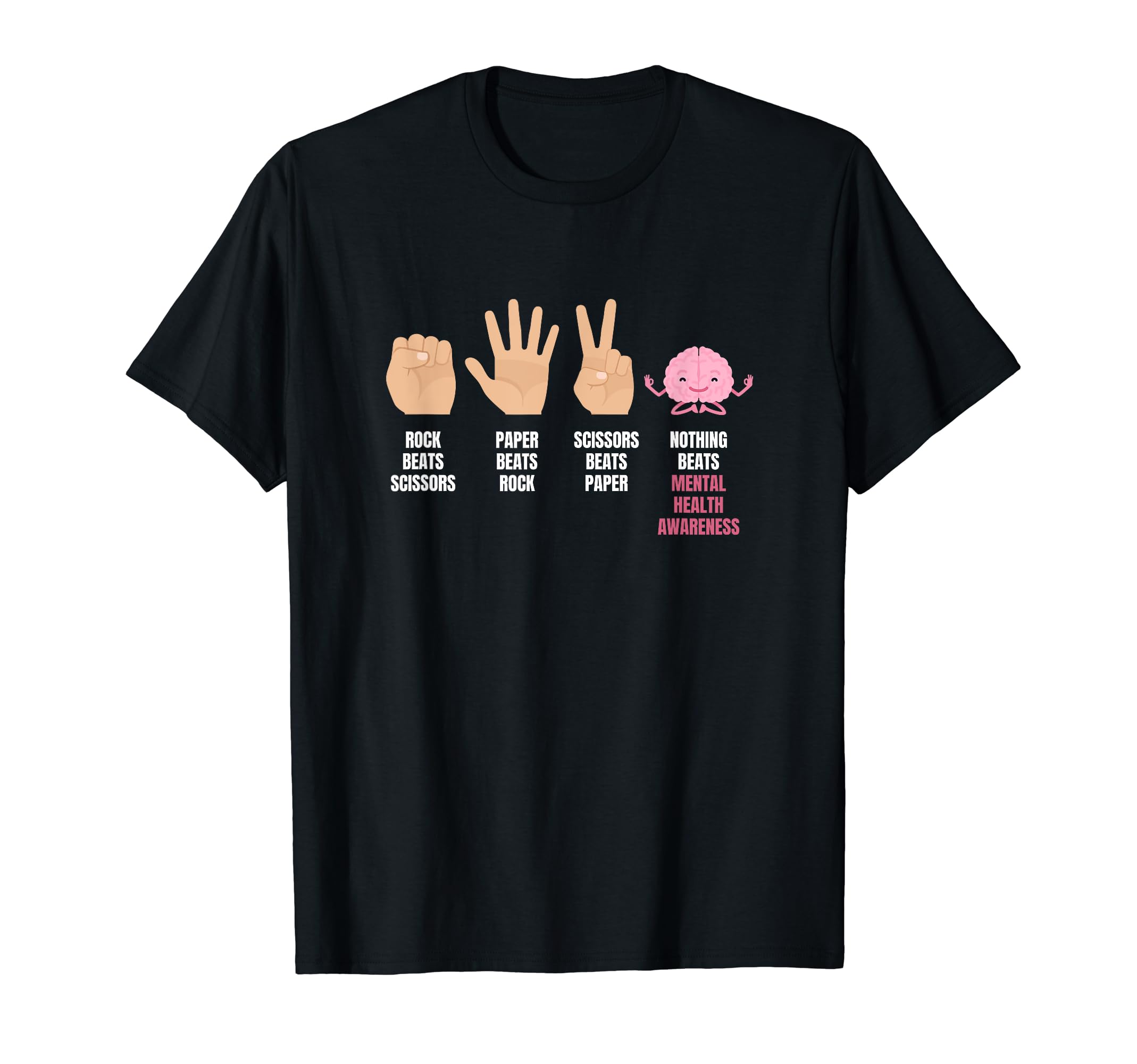 Scissors Rock Paper Mental Health T-Shirt - Graphic Print Men Women - T-Shirt, Sweatshirt, Hoodie