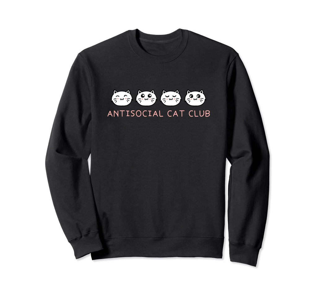 Antisocial Cat Club Introvert Cat Sweatshirt - Trendy Graphic for Adults - T-Shirt, Sweatshirt, Hoodie