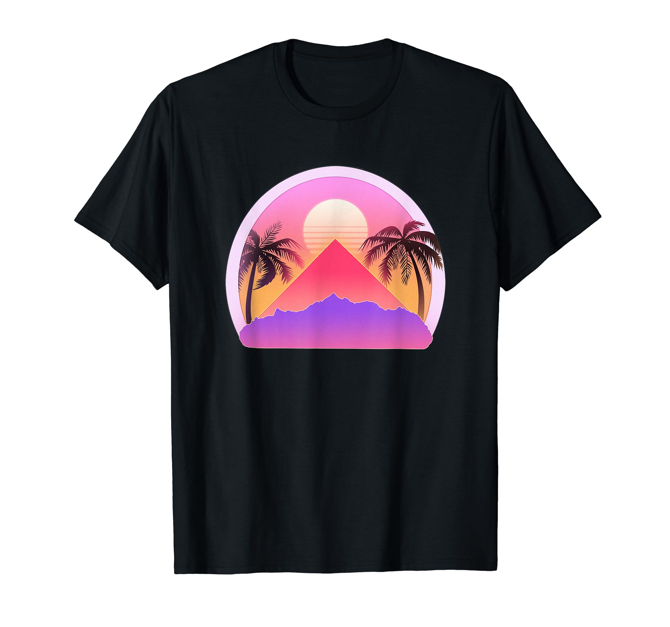 Sunset Vaporwave Palm Tree 80S T-Shirt - Unique Graphic for Adults - T-Shirt, Sweatshirt, Hoodie