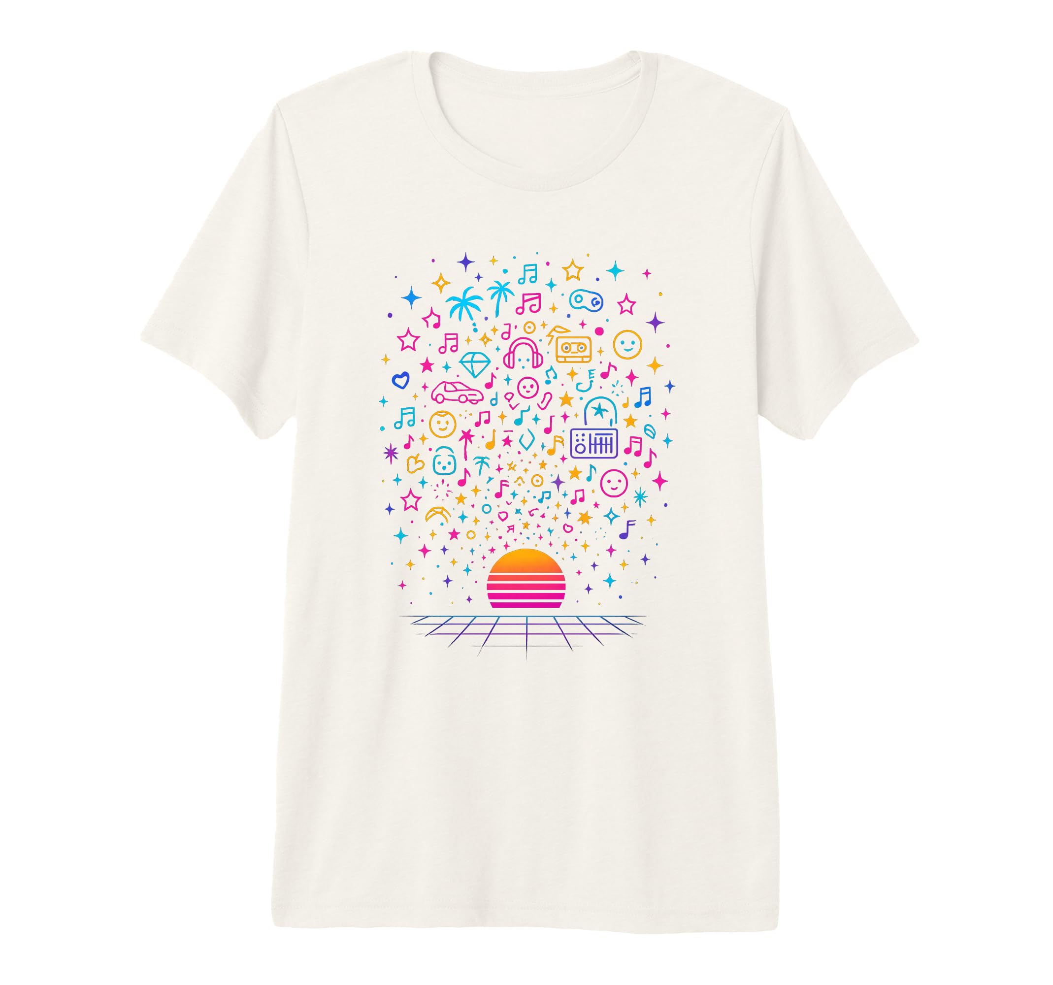 80S Synthwave Tri Blend T-Shirt - Trendy Graphic Unisex - T-Shirt, Sweatshirt, Hoodie