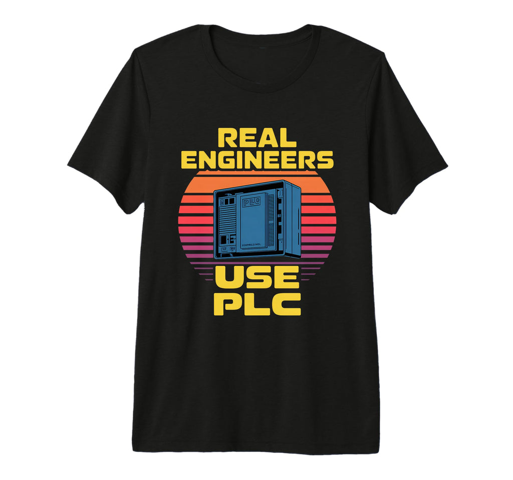 Real Engineers Use Plc Funny 80S Tri T-Shirt - Unique Graphic Men Women - T-Shirt, Sweatshirt, Hoodie