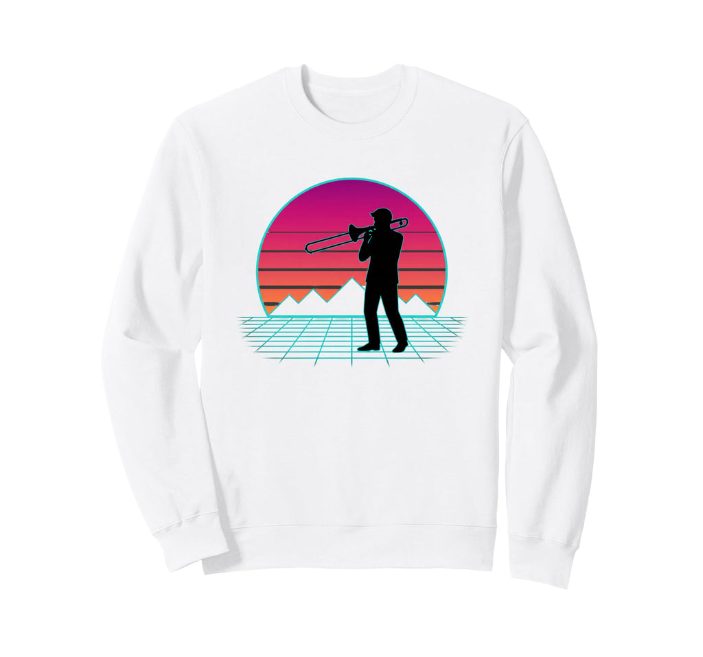 Trombone Jazz Player Sunset Sweatshirt - Custom Art Print for Adults - T-Shirt, Sweatshirt, Hoodie