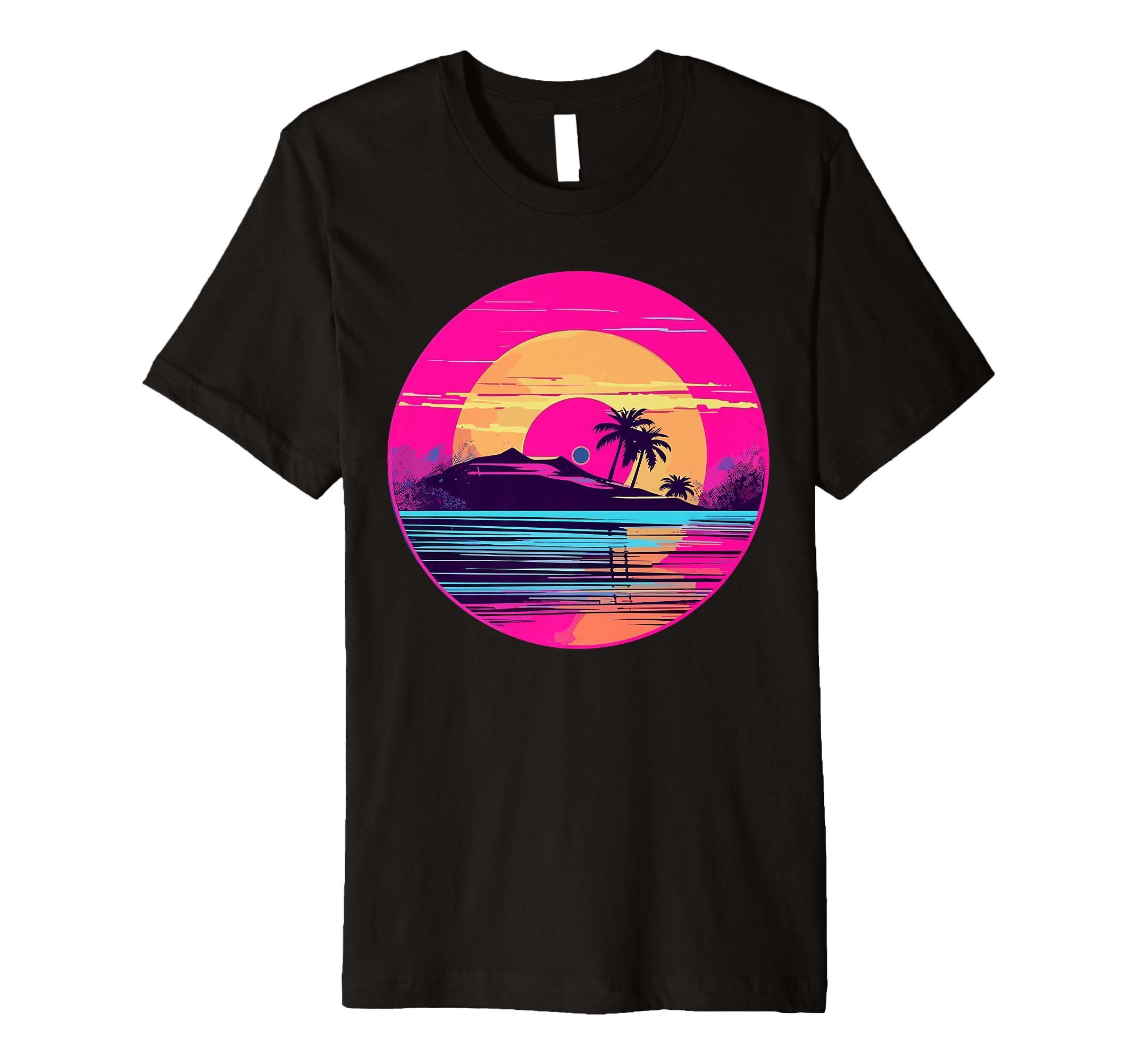 Palm Tree Vinyl Record Vaporwave T-Shirt - Fun Novelty Design Men Women - T-Shirt, Sweatshirt, Hoodie