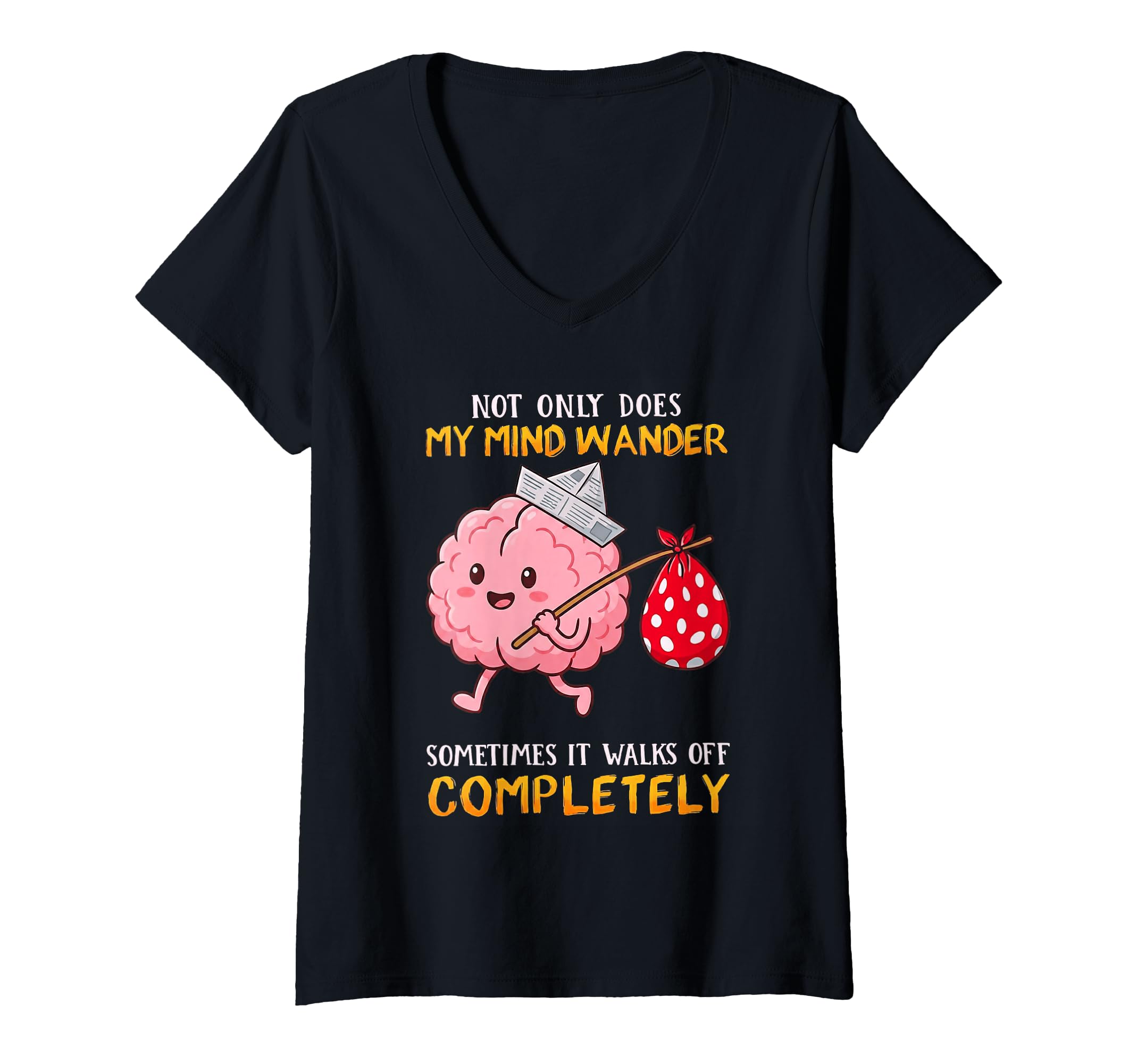 Womens Funny Walking Brain T-Shirt - Casual Everyday Wear for Adults - T-Shirt, Sweatshirt, Hoodie