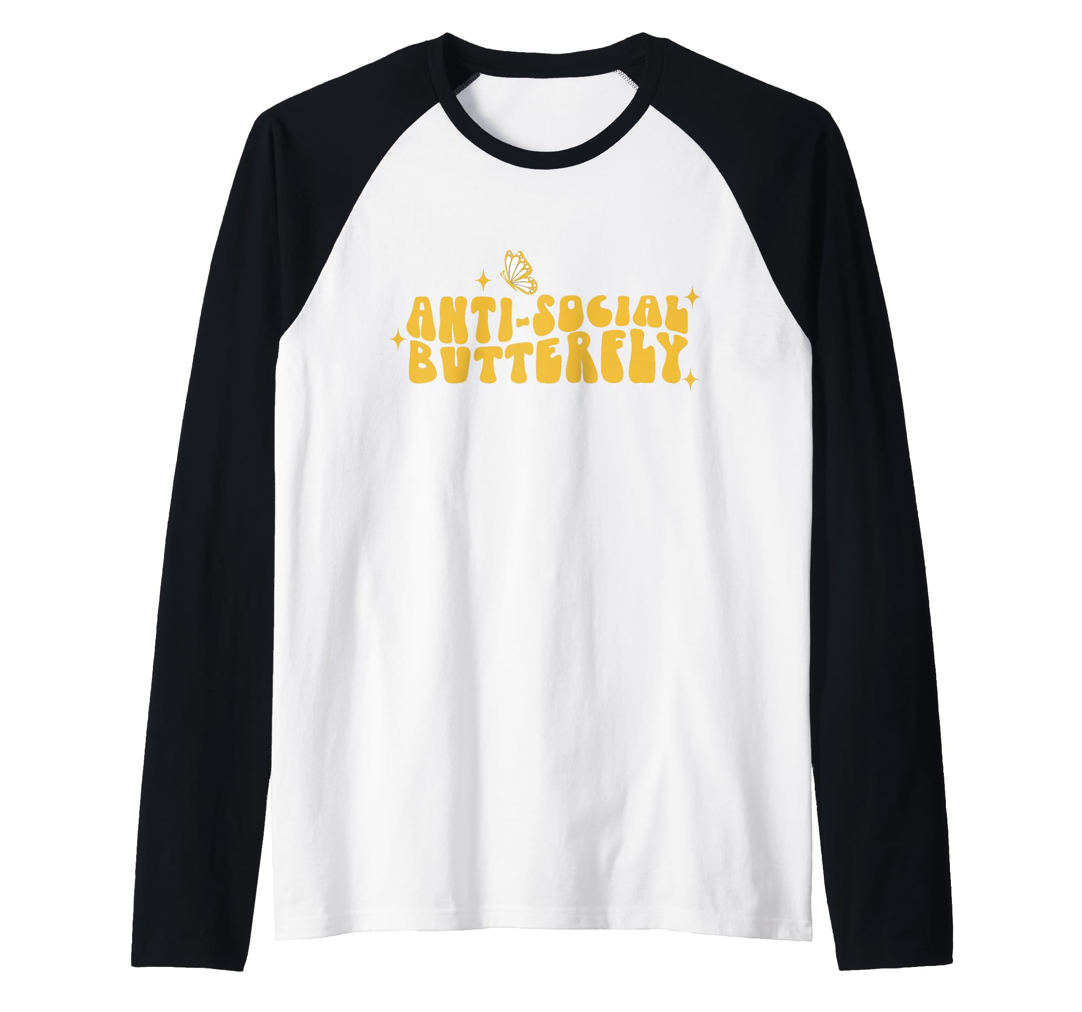 Anti Social Funny Butterfly Raglan Hoodie - Trendy Graphic for Adults - T-Shirt, Sweatshirt, Hoodie