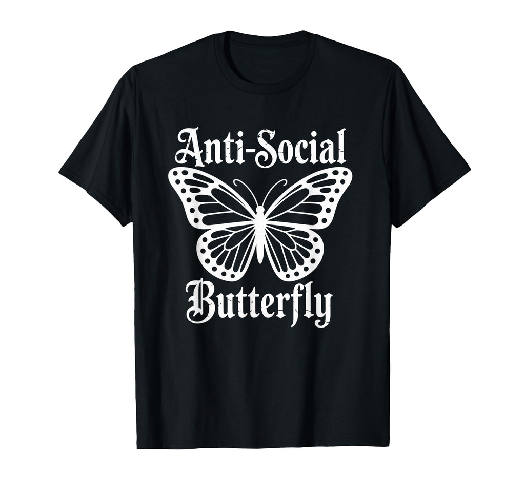 Gothic Antisocial Butterfly Aesthetic T-Shirt - Unique Graphic Men Women - T-Shirt, Sweatshirt, Hoodie