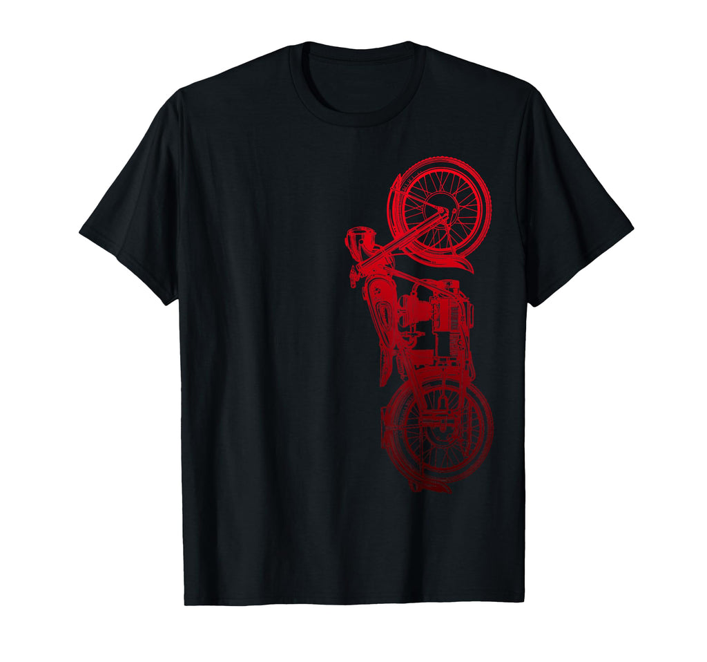 Biker Black Motorcycle Red T-Shirt - Aesthetic Graphic for Adults - T-Shirt, Sweatshirt, Hoodie