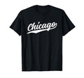 Chicago Illinois Script 1970S White Text T-Shirt - Streetwear Style Unisex - T-Shirt, Sweatshirt, Hoodie