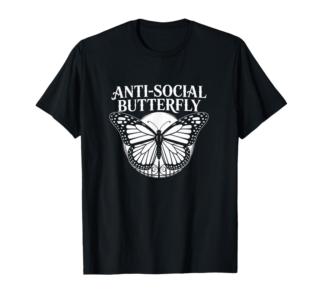 Gothic Antisocial Butterfly Aesthetic T-Shirt - Aesthetic Graphic Unisex - T-Shirt, Sweatshirt, Hoodie