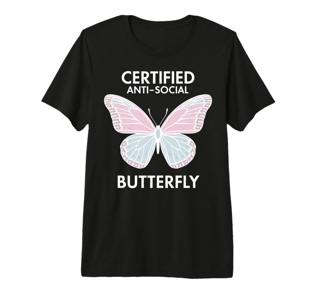Certified Anti Social Butterfly Art Tri T-Shirt - Graphic Print Men Women - T-Shirt, Sweatshirt, Hoodie