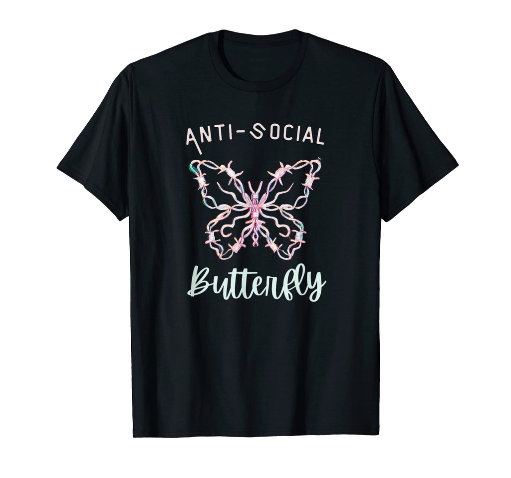 Anti Social Butterfly T-Shirt - Streetwear Style Unisex - T-Shirt, Sweatshirt, Hoodie