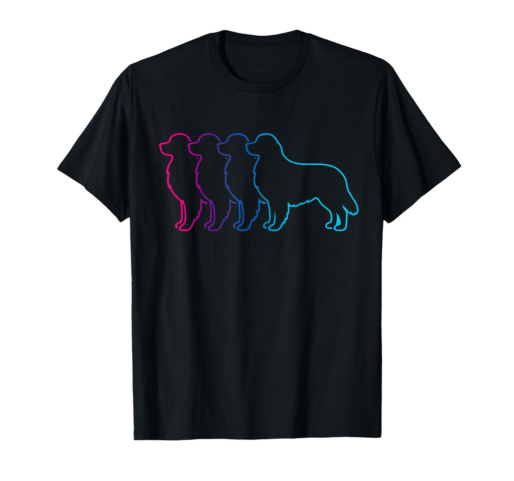 Golden Retriever Silhouette Synthwave T-Shirt - Custom Art Print Men Women - T-Shirt, Sweatshirt, Hoodie