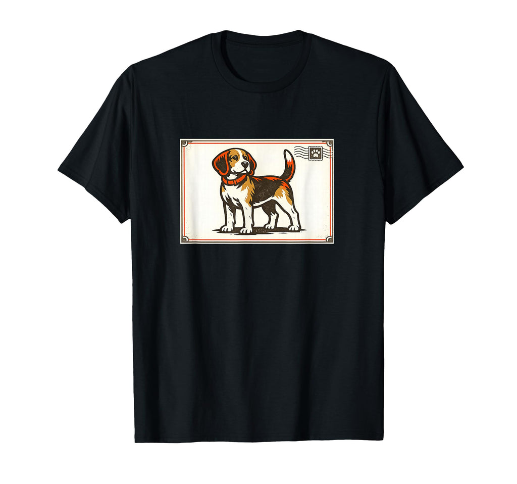 Beagle Postcard T-Shirt - Minimalist Print for Adults - T-Shirt, Sweatshirt, Hoodie