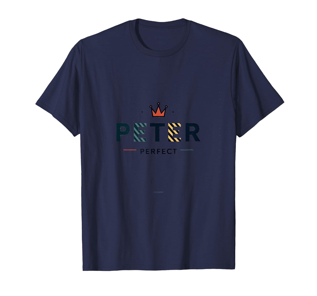Peter Peter Royal Crown Typography Art Navy T-Shirt - Graphic Print Unisex - T-Shirt, Sweatshirt, Hoodie