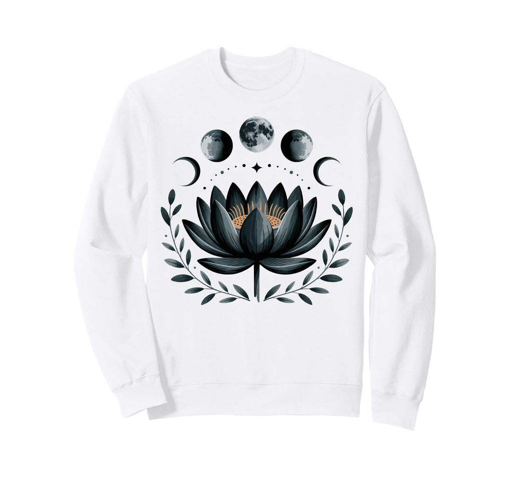 Lotus Flower Moon Phases Zen Yoga Lover Sweatshirt - Graphic Print Unisex - T-Shirt, Sweatshirt, Hoodie