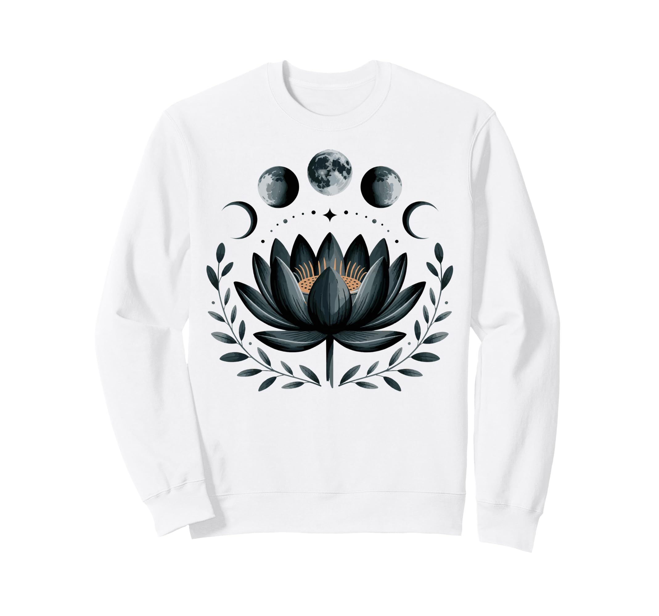 Lotus Flower Moon Phases Zen Yoga Lover Sweatshirt - Graphic Print Unisex - T-Shirt, Sweatshirt, Hoodie