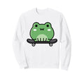 Skateboarding Frog Kawaii Sweatshirt - Streetwear Style Men Women - T-Shirt, Sweatshirt, Hoodie