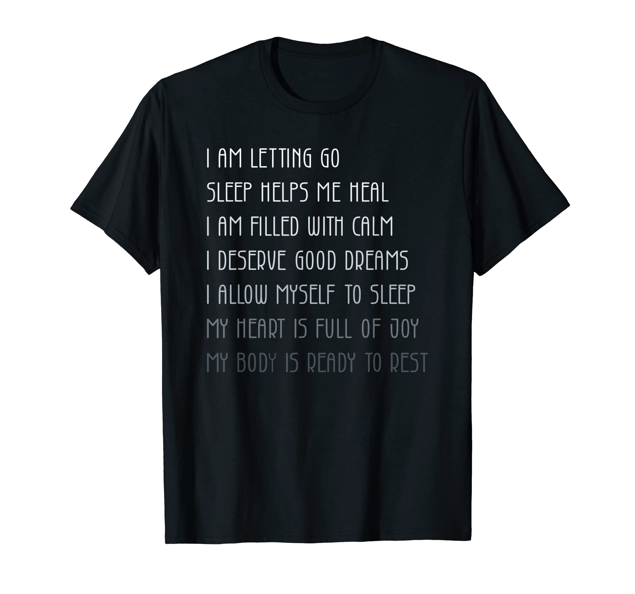 Bedtime Affirmations Adults Self Care T-Shirt - Minimalist Print Unisex - T-Shirt, Sweatshirt, Hoodie